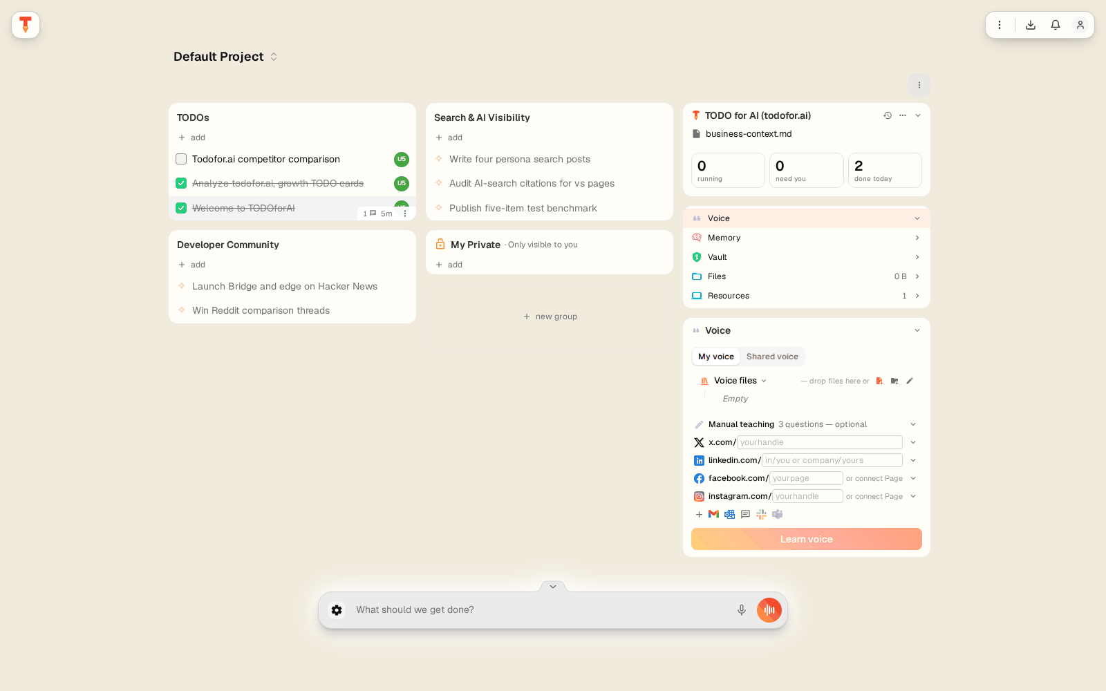Voice panel